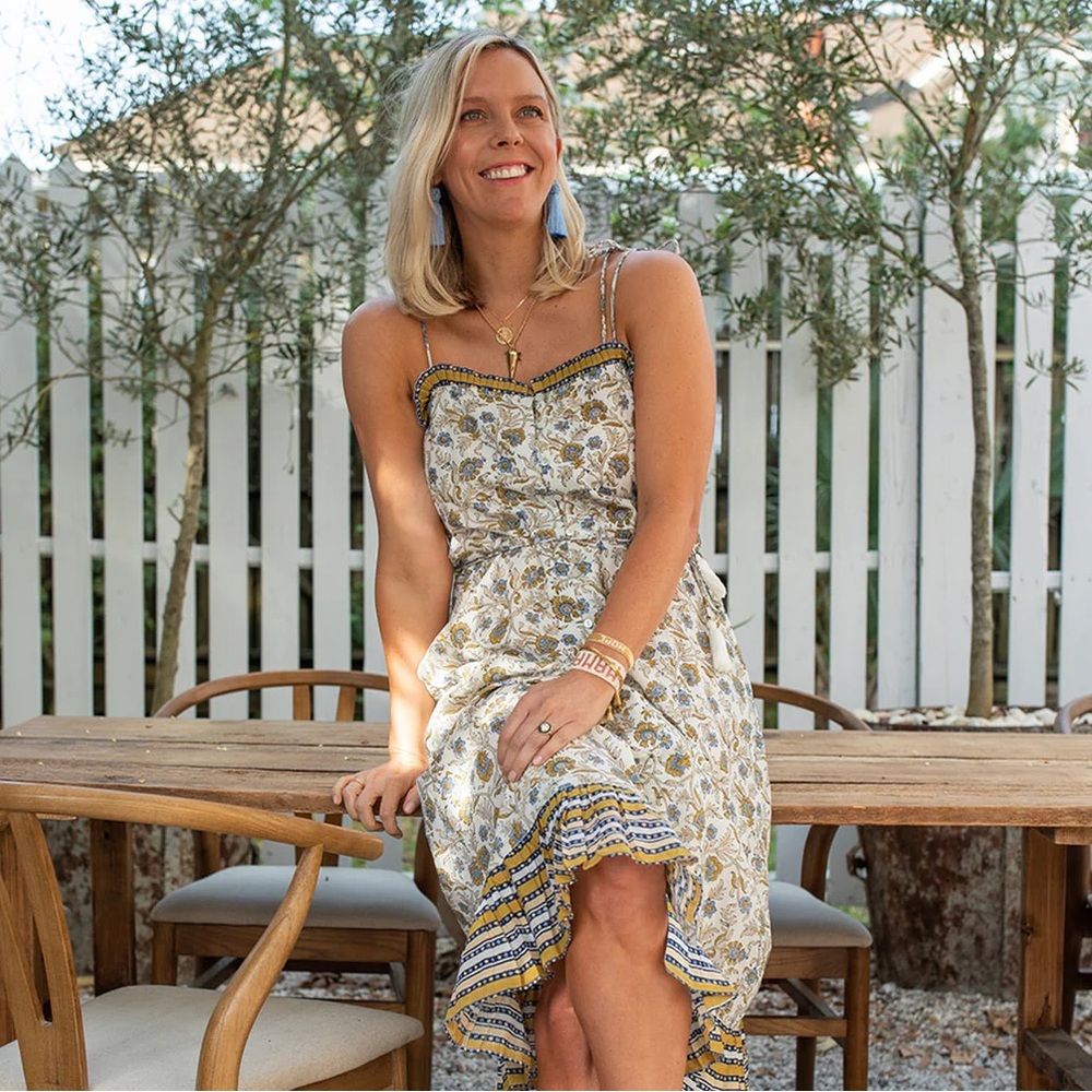 Cleobella Mae midi dress, floral polka